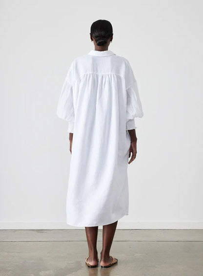 Joslin Jeanne Midi Dress in White