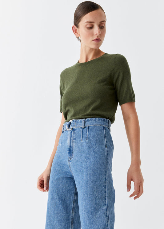 Jules Knit Tee in Moss from Morrison