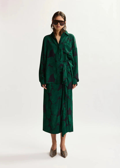 Kafka Printed Shirt in Black/Green from ESSENTIEL ANTWERP at Edito Boutique
