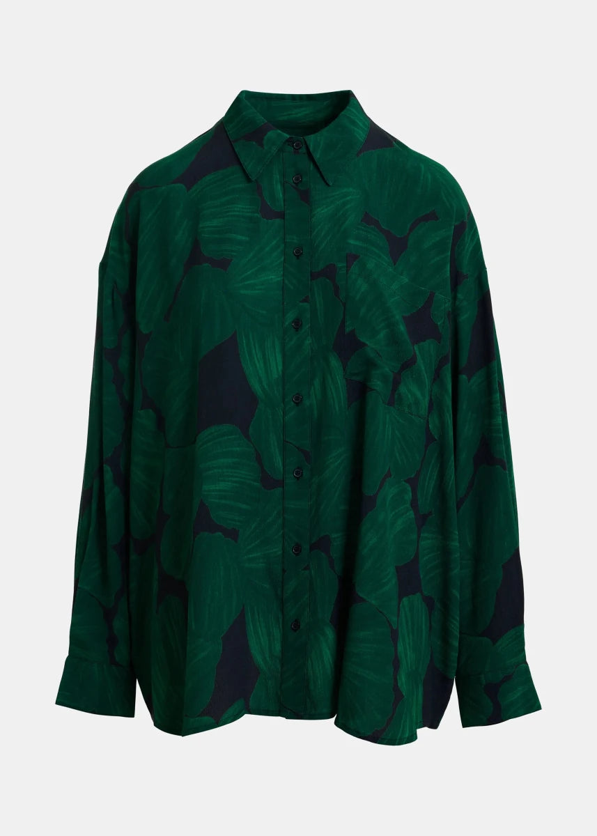 Kafka Printed Shirt in Black/Green from ESSENTIEL ANTWERP at Edito Boutique