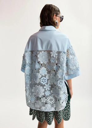 Kali Short Sleeved Shirt in Blue from ESSENTIEL ANTWERP at Edito Boutique