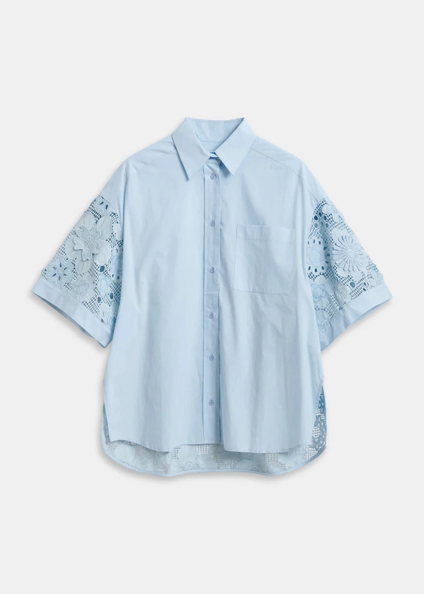 Kali Short Sleeved Shirt in Blue from ESSENTIEL ANTWERP at Edito Boutique