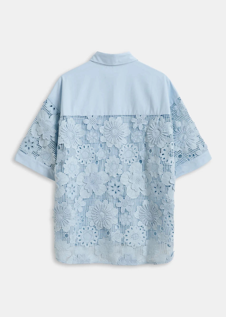 Kali Short Sleeved Shirt in Blue from ESSENTIEL ANTWERP at Edito Boutique