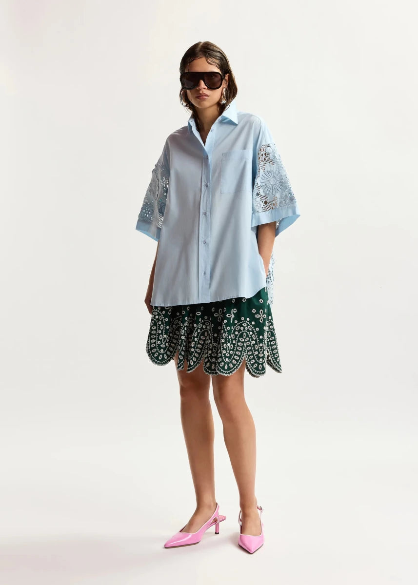 Kali Short Sleeved Shirt in Blue from ESSENTIEL ANTWERP at Edito Boutique