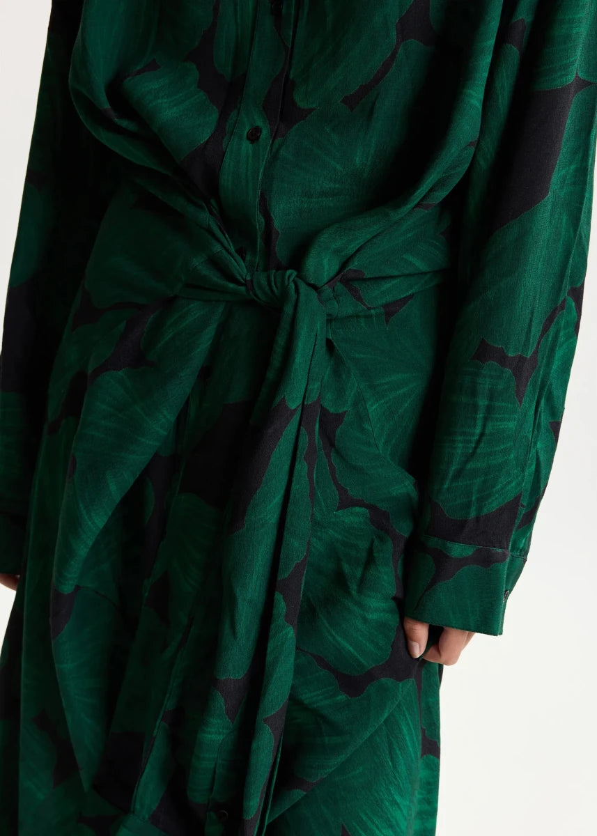 Kamila Printed Dress in Black/Green from ESSENTIEL ANTWERP at Edito Boutique