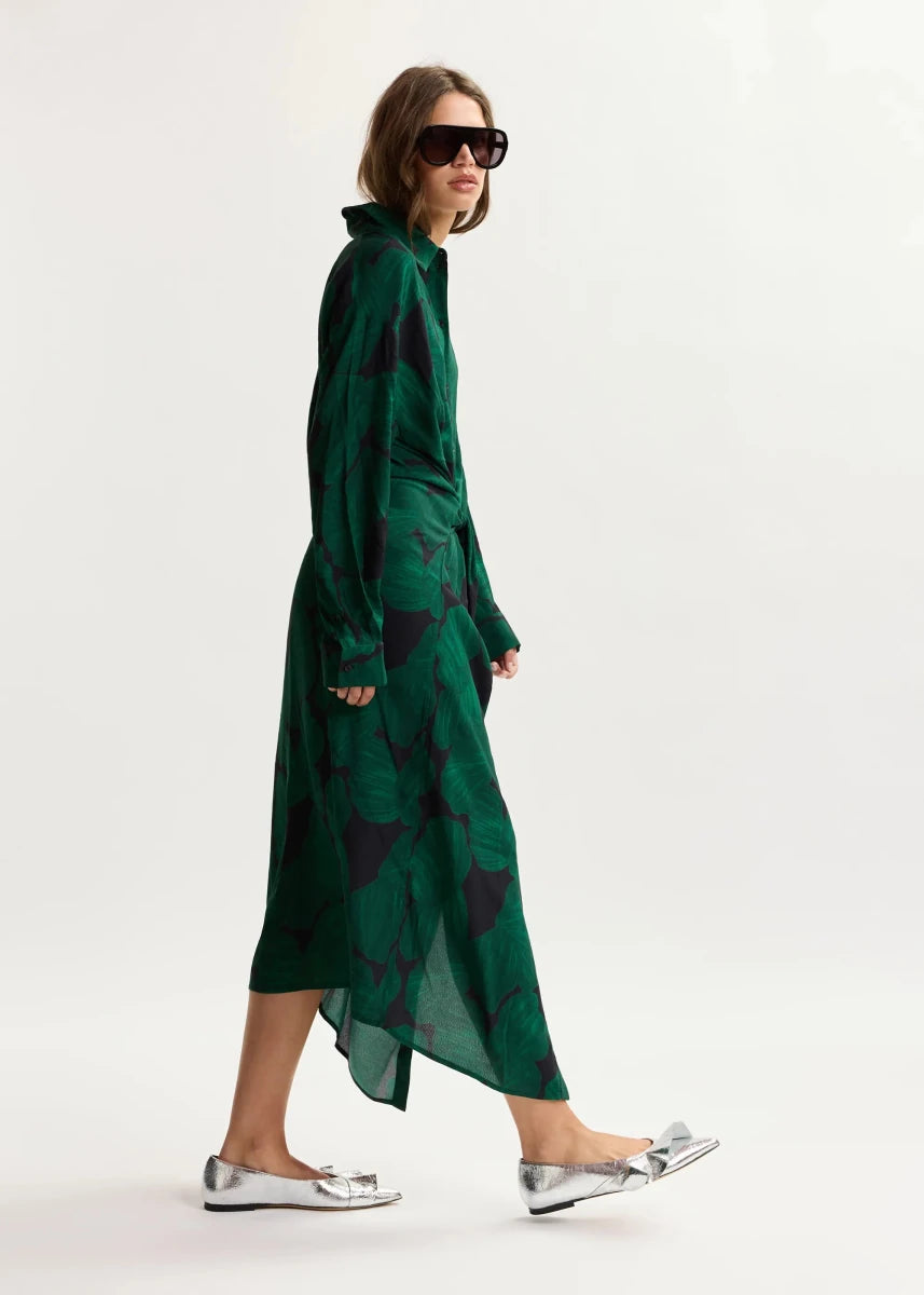 Kamila Printed Dress in Black/Green from ESSENTIEL ANTWERP at Edito Boutique