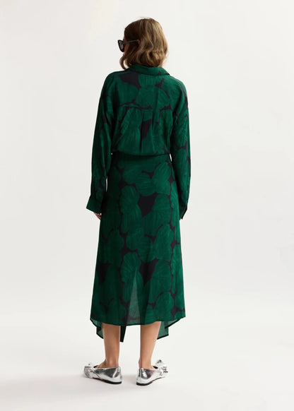 Kamila Printed Dress in Black/Green from ESSENTIEL ANTWERP at Edito Boutique
