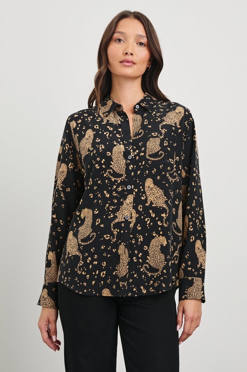 Kate Shirt in Noir Leopard from RAILS at Edito boutique