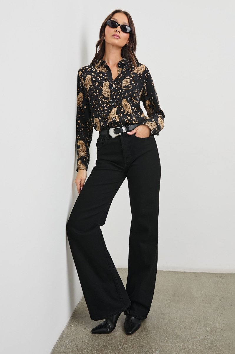 Kate Shirt in Noir Leopard from RAILS at Edito boutique