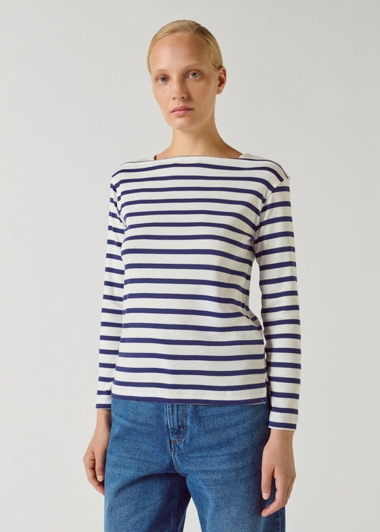 Katy T-shirt in White/Navy from SOEUR at Edito Boutique
