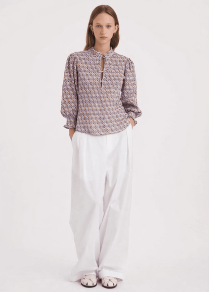 Kayla Smocked Blouse in Print from ANTIK BATIK at Edito boutique