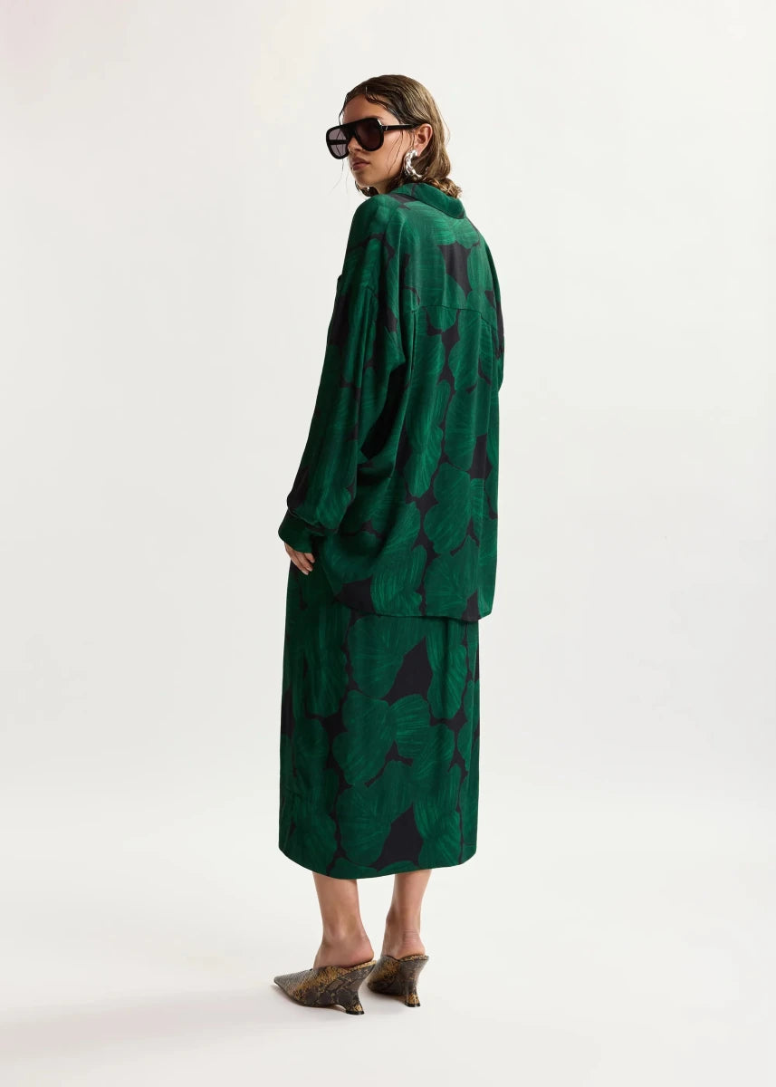 Kim Printed Skirt im Black/Green from ESSENTIEL ANTWERP at Edito Boutique