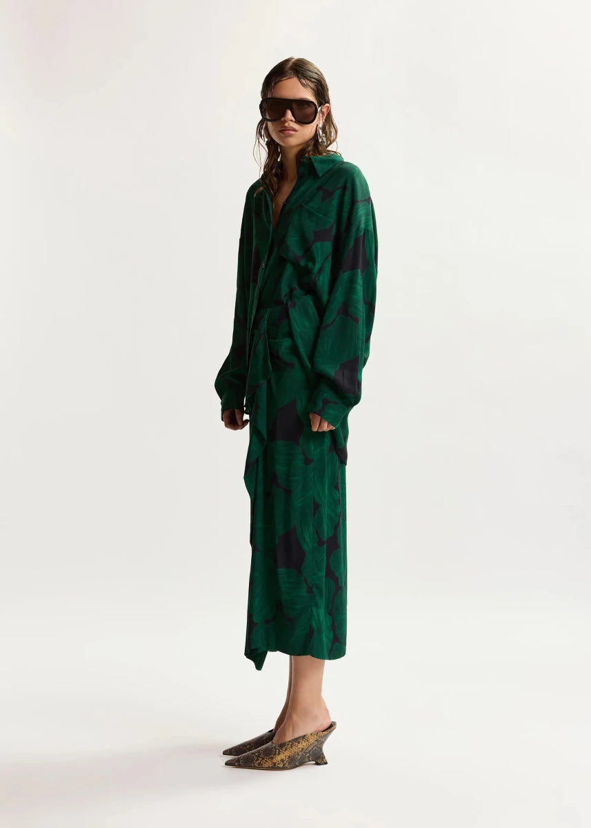 Kim Printed Skirt im Black/Green from ESSENTIEL ANTWERP at Edito Boutique
