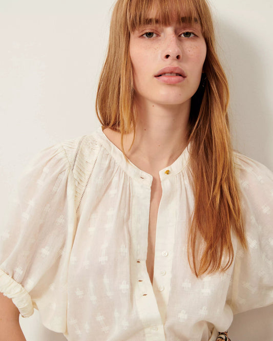Kimia Blouse in White from SESSUN at Edito boutique