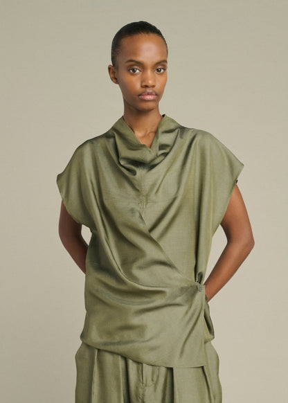 Kora Silk Blouse in Green from SOEUR at Edito Boutique