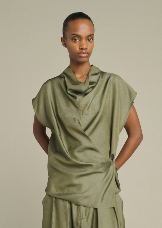 Kora Silk Blouse in Green from SOEUR at Edito Boutique