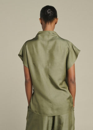 Kora Silk Blouse in Green from SOEUR at Edito Boutique