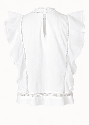Kristel Frill Top In White from SECOND FEMALE at Edito Boutique