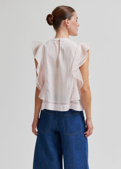 Kristel Frill Top In White from SECOND FEMALE at Edito Boutique