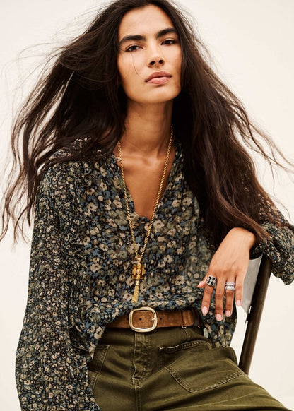 Kross Romantic Blouse in Khaki from BA&SH at Edito Boutique