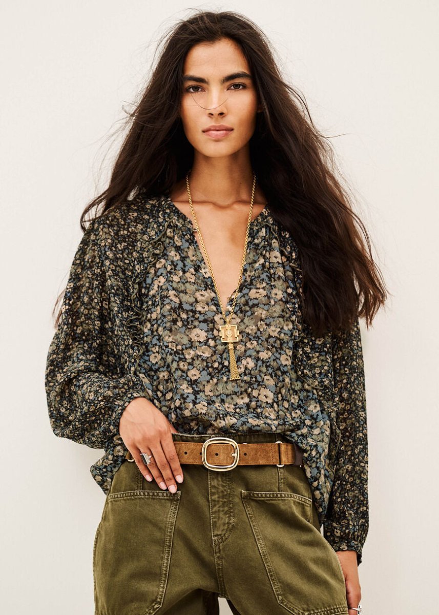 Kross Romantic Blouse in Khaki from BA&SH at Edito Boutique