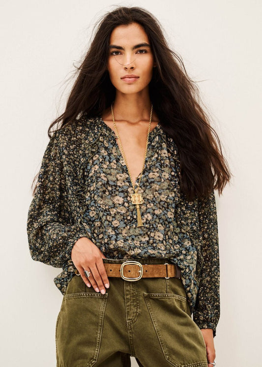 Kross Romantic Blouse in Khaki from BA&SH at Edito Boutique