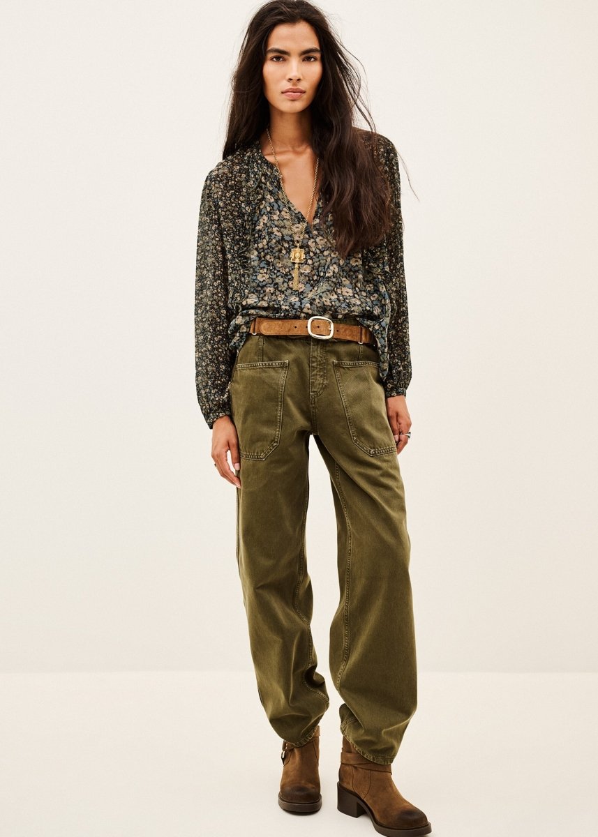 Kross Romantic Blouse in Khaki from BA&SH at Edito Boutique