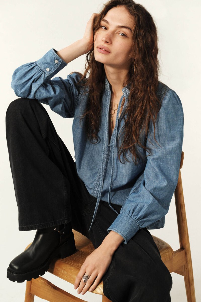 Kuka Blouse in Blue from BA&SH at Edito boutique