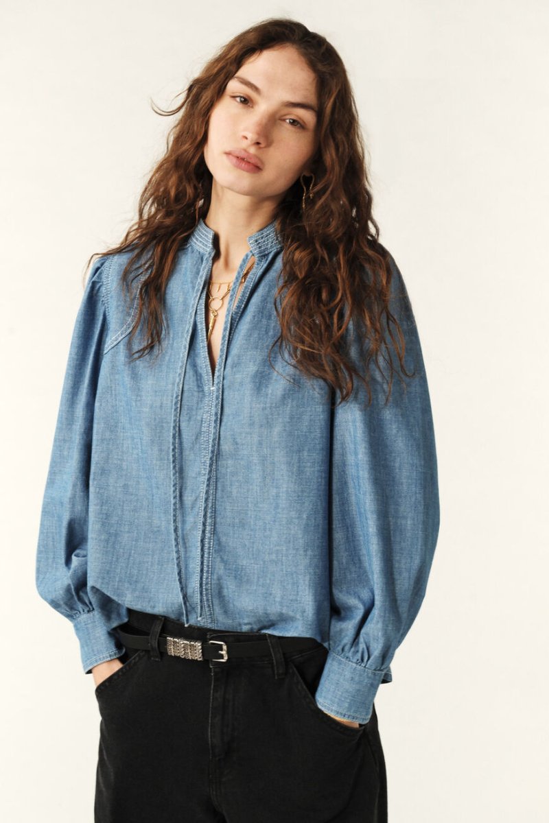 Kuka Blouse in Blue from BA&SH at Edito boutique