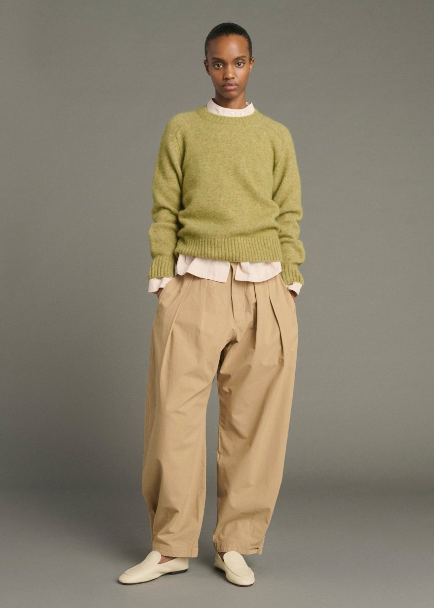 Lambert Pleated Trouser in Beige from SOEUR at Edito Boutique