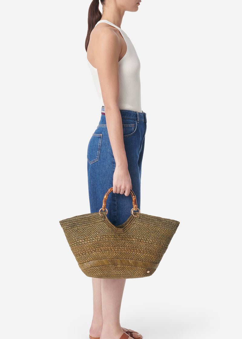 Large Bamboo Basket Raffia Basket from VANESSA BRUNO at Edito Boutique