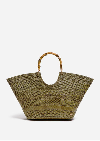 Large Bamboo Basket Raffia Basket from VANESSA BRUNO at Edito Boutique