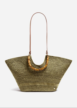 Large Bamboo Basket Raffia Basket from VANESSA BRUNO at Edito Boutique