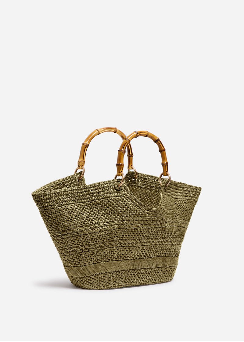 Large Bamboo Basket Raffia Basket from VANESSA BRUNO at Edito Boutique
