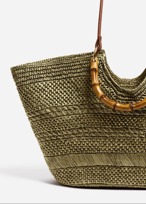 Large Bamboo Basket Raffia Basket from VANESSA BRUNO at Edito Boutique