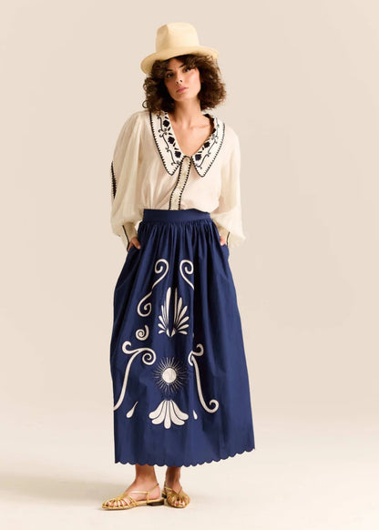 Larissa Maxi Skirt in Poseidon from CAROLINA K at Edito Boutique