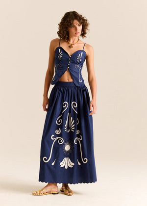 Larissa Maxi Skirt in Poseidon from CAROLINA K at Edito Boutique