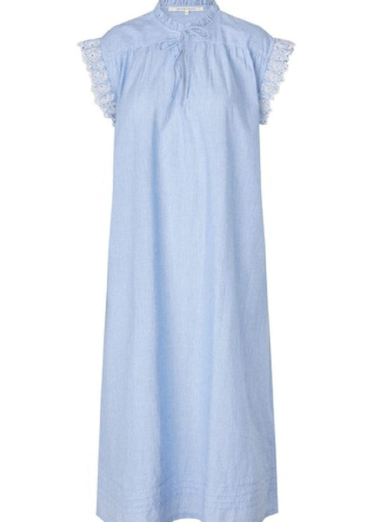 Laure Dress in Blue Stripe from SECOND FEMALE at Edito boutique