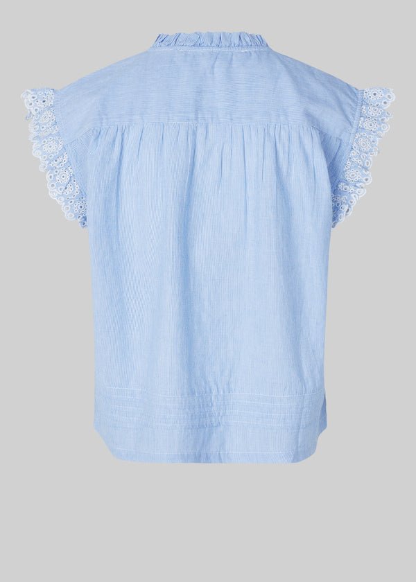 Laure Top in Blue Stripe from SECOND FEMALE at Edito boutique