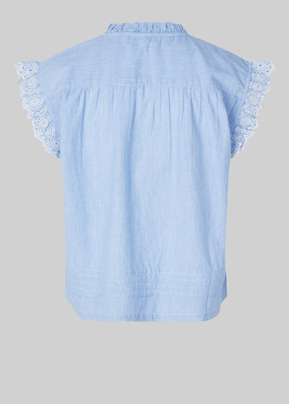 Laure Top in Blue Stripe from SECOND FEMALE at Edito boutique