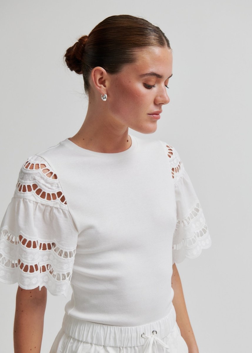 Lawra Tee in White from SECOND FEMALE at Edito Boutique