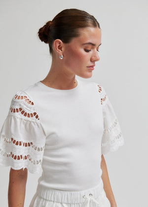 Lawra Tee in White from SECOND FEMALE at Edito Boutique