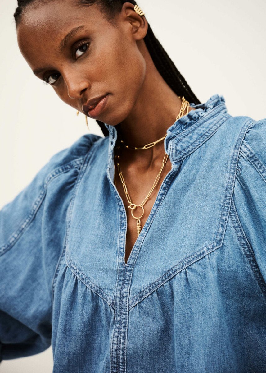 Lay Denim Blouse in Blue from BA&SH at Edito boutique