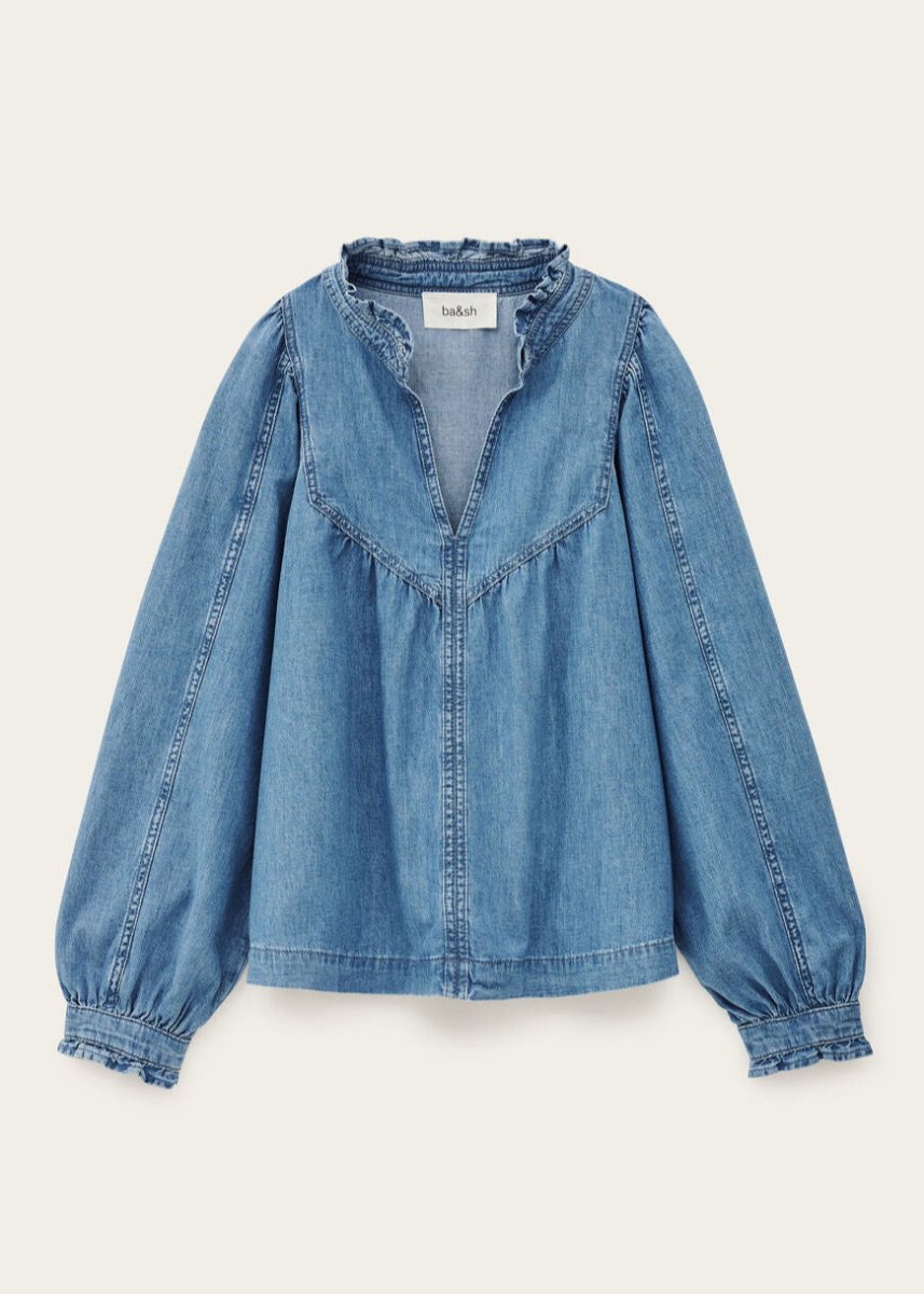 Lay Denim Blouse in Blue from BA&SH at Edito boutique