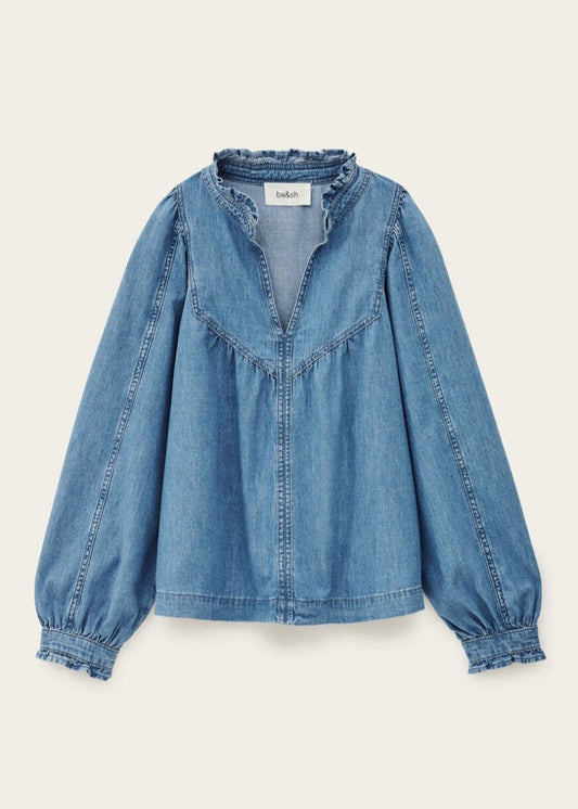 Lay Denim Blouse in Blue from BA&SH at Edito boutique