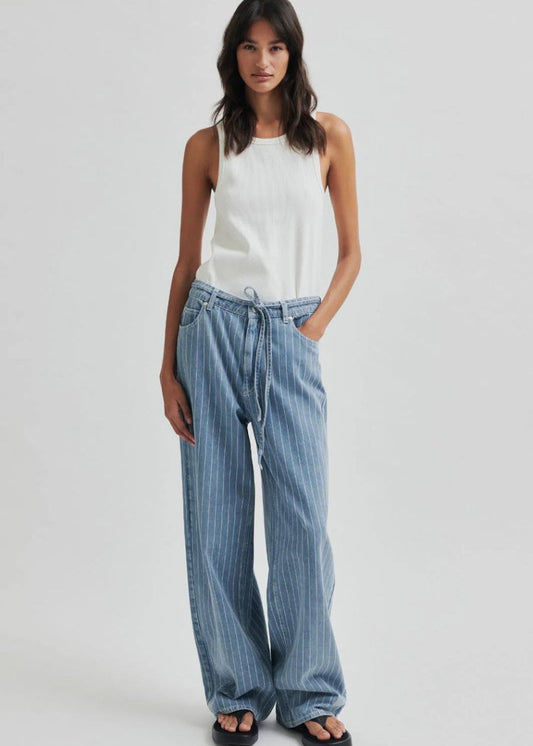 Layne Jeans in Blue Stripe from SECOND FEMALE at Edito boutique
