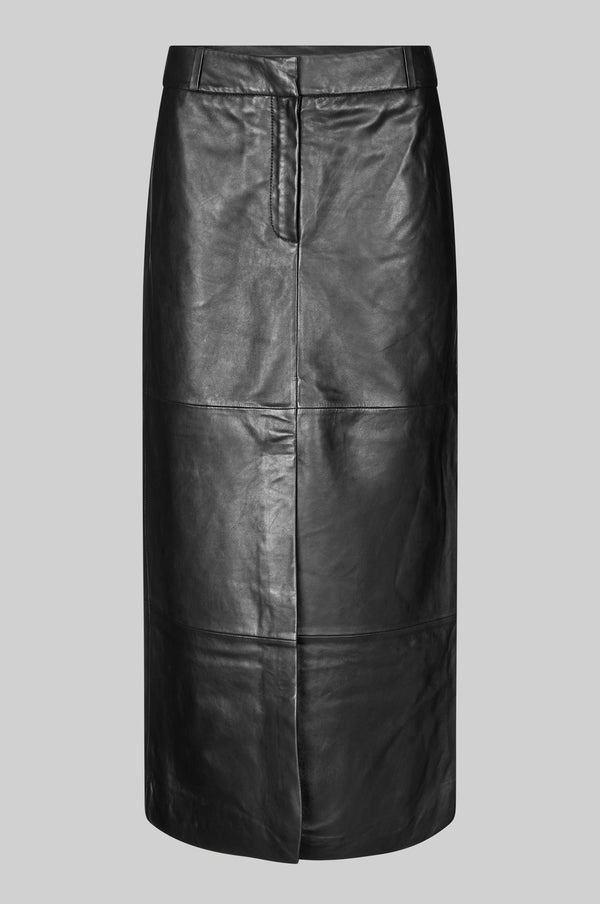 Letho Leather Maxi Skirt in Black from Second Female