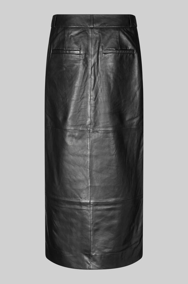 Letho Leather Maxi Skirt in Black from Second Female