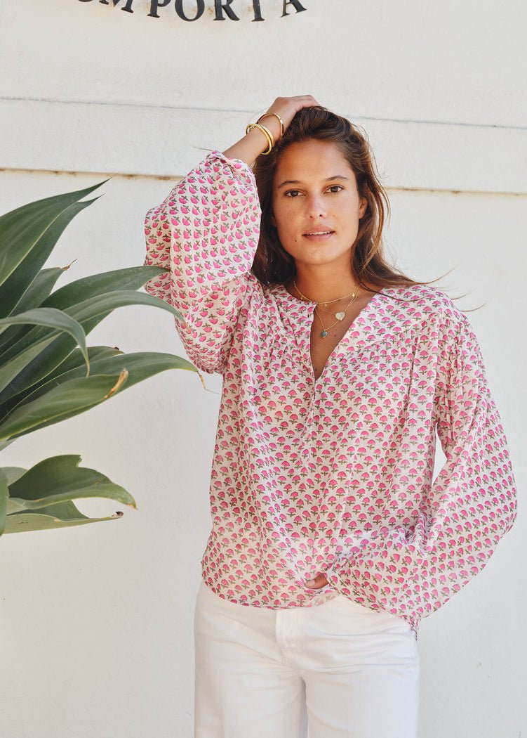 Letty Long Sleeve Top in Pink from M.A.B.E at Edito Boutique