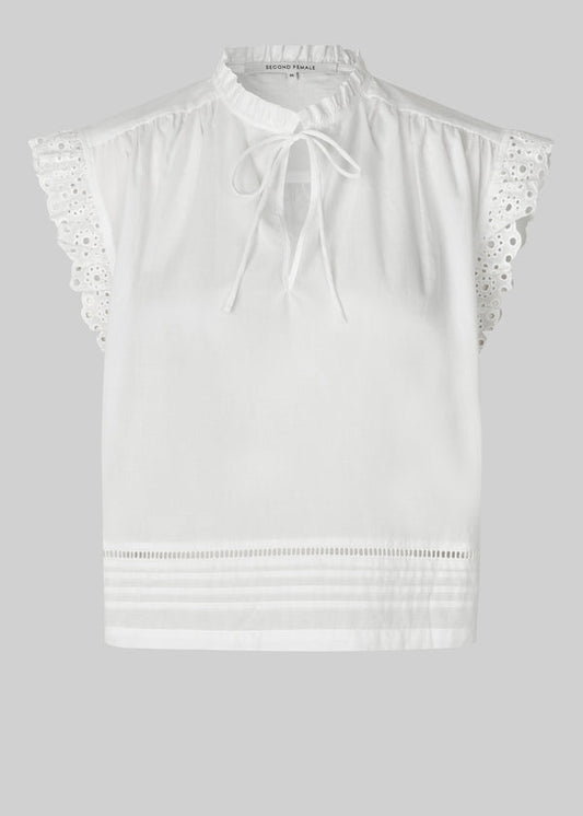 Limona Top in White from SECOND FEMALE at Edito boutique